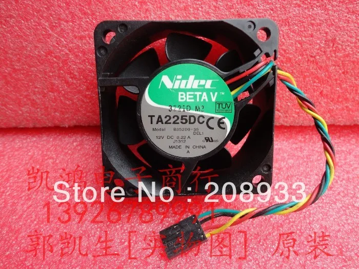 

For Nidec TA225DC B35200-35 12V 0.22A 6cm 6025 dual ball bearing +cooling fan