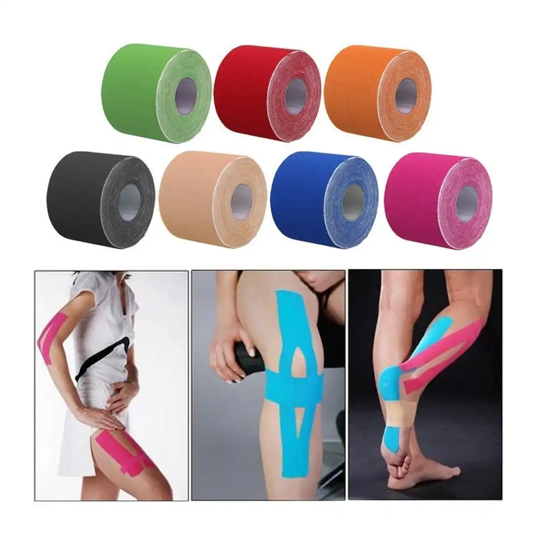 Multicolor 5M Hot Athletic Muscle Tape Kinesiology Physio Strap Sport Body Knee