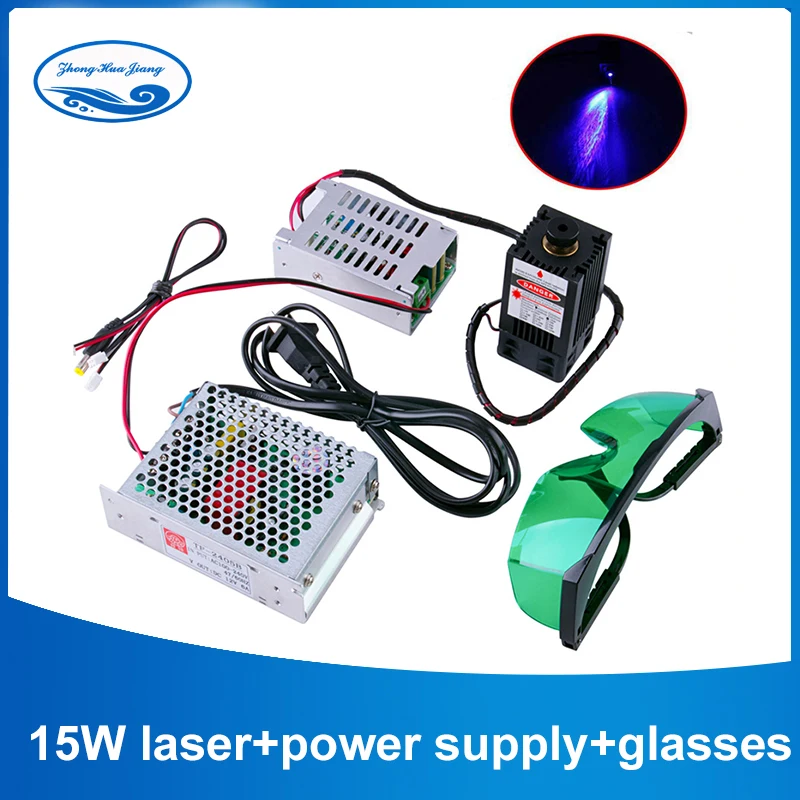 

15W/15000mW Focusable Blue Laser Module High Power Diode Laser 450nm with TTL Driver for laser cutter engraving machine cnc
