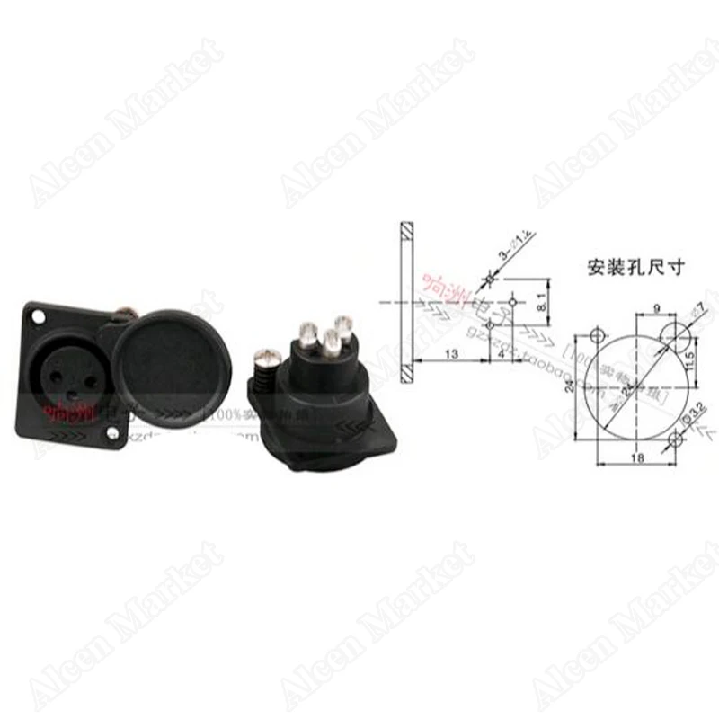 10 шт./лот XLR гнездо 3-контактный пластик с крышкой прямой контакт пылезащитный