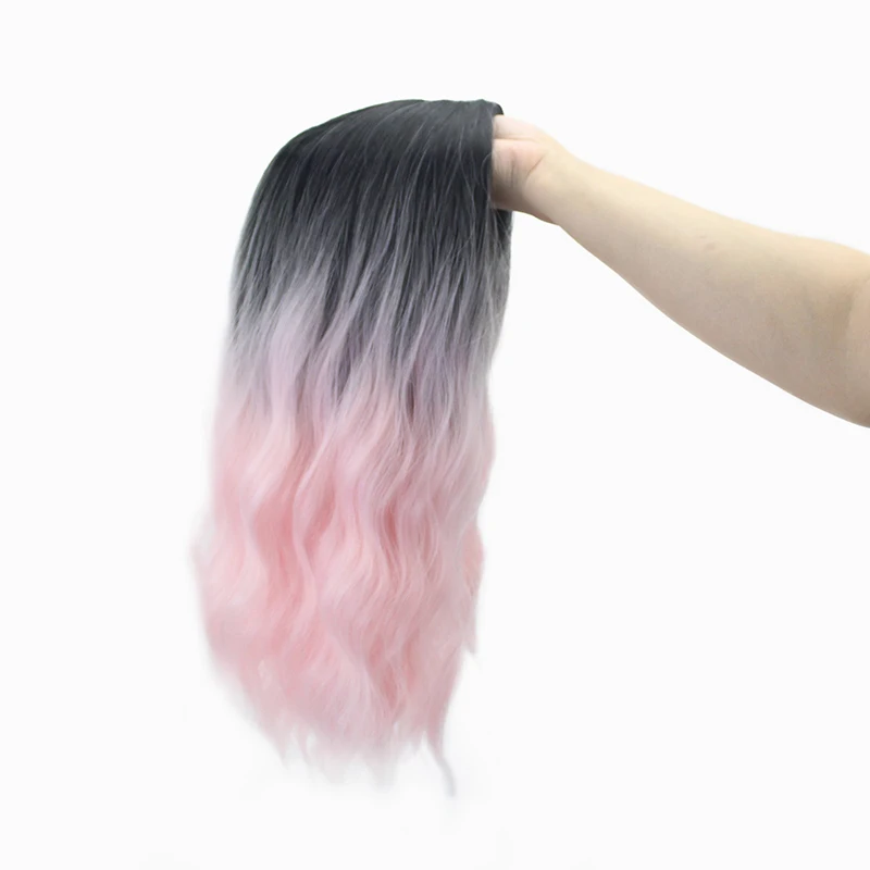 JOY& BEAUTY черные розовые окрашенные градиентные короткие кудрявые волосы 16 дюймов короткие волосы поддельные высокотемпературные волокна синтетические волосы женский парик