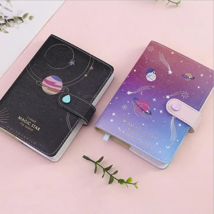 

1PC Newest A6 PU Leather Night Star Graffiti Blank Notebook Planner Diary Weekly Monthly Plan Handbook Graduation Gift