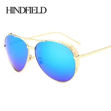 HINDFIELD Moda Punk gafas de Sol Mujeres Steampunk Ronda Diseñador de la Marca de Los Vidrios de La Vendimia gafas de Sol Mujer gafas de sol mujer