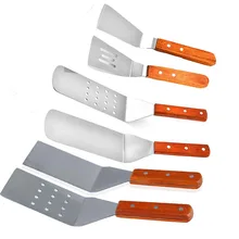 Espátula turner de aço inoxidável, utensílios de cozinha para churrasco, grelha, espátula, acessórios para cortes, bacon, panquecas