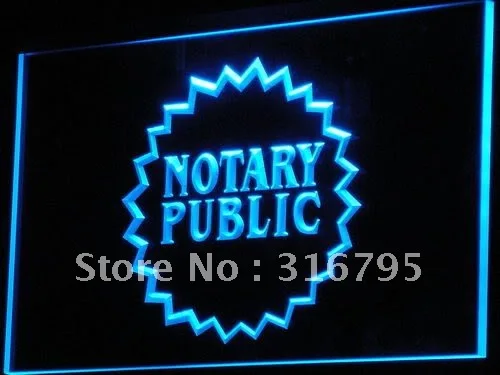 

i169 Notary Public Business Displays LED Neon Light Sign On/Off Switch 20+ Colors 5 Sizes