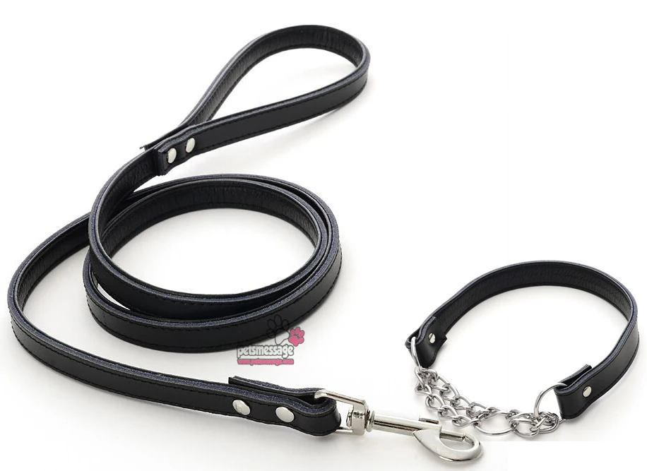 Black dog collar and lead Clearance