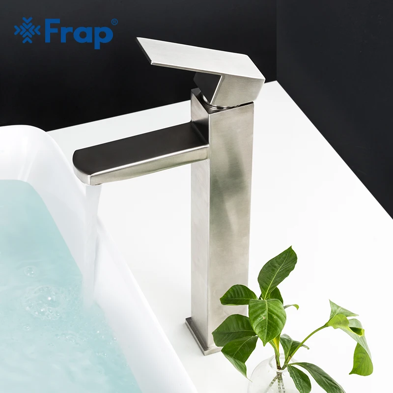 Kaufen Frap Becken Wasserhahn Schwarzes Quadrat Waschbecken Wasserhahn Tippen Edelstahl Bad Wasserhahn Deck Montiert Becken Mischbatterie Y10170   1