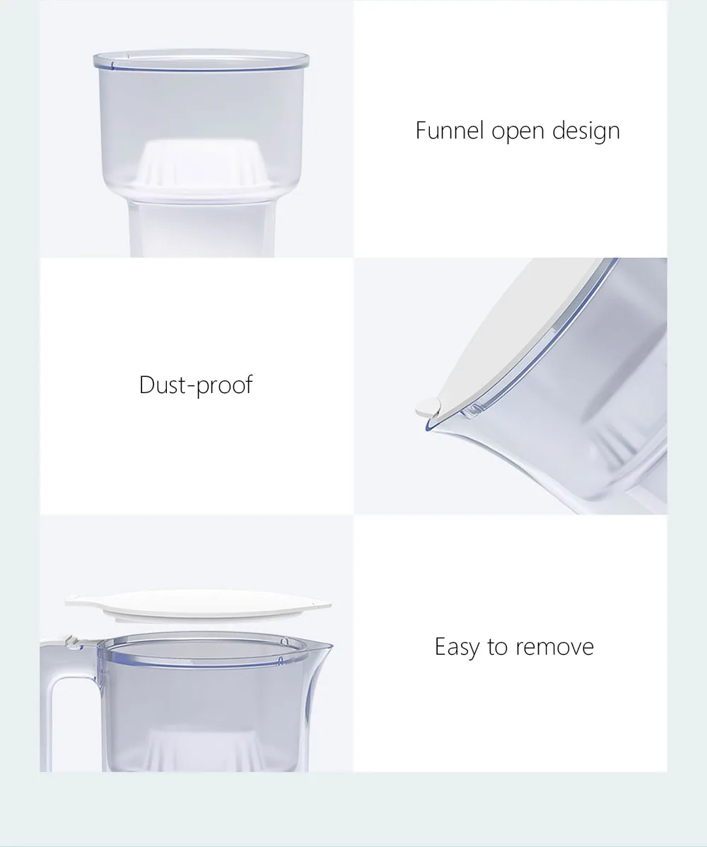 Xiaomi Mijia фильтровальный чайник эффективная фильтрация как материал натрия свободный фильтр для воды с светодиодный напоминание о освещении для умного дома