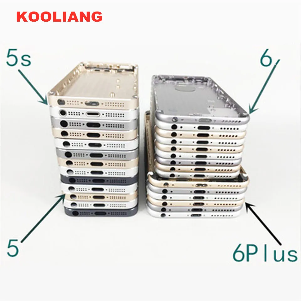 

Original quality Back Housing Fundas for iPhone 7 7p 8 8p 6 6p 6s 6sp 5S 5 Battery Cover Metal Case Middle Frame Custom IMEI