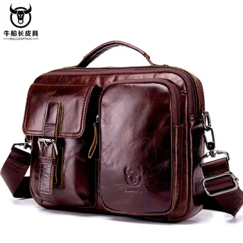 

2019 new Men Genuine Leather Shoulder Bag Business Handbag Leisure Messenger Bag Crossbody European and American fashion