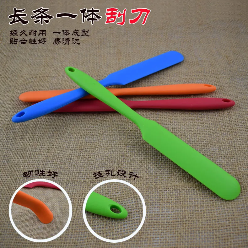 

5 pcs Lengthen all-in-one handle silicone squeegee butter stir-shovel scraper cake DIY baking tools
