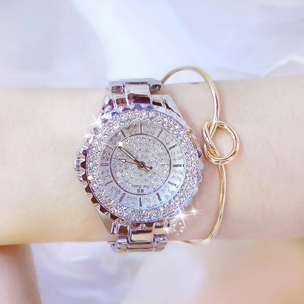 

2019 New Women Watches Fashion Luxury Lady Rhinestone Wristwatch Ladies Crystal Dress Quartz Wrist Watch date Clock Montre Femme