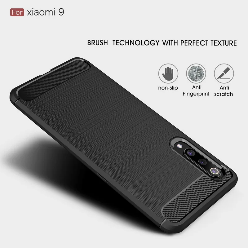 Best Brushed Carbon Fiber Case For Xiaomi Redmi Note 7 6 7A Y3 K20 Pro Shockproof Matte Soft Cover For Xiaomi Mi A3 Lite 9 8 SE 9T A2