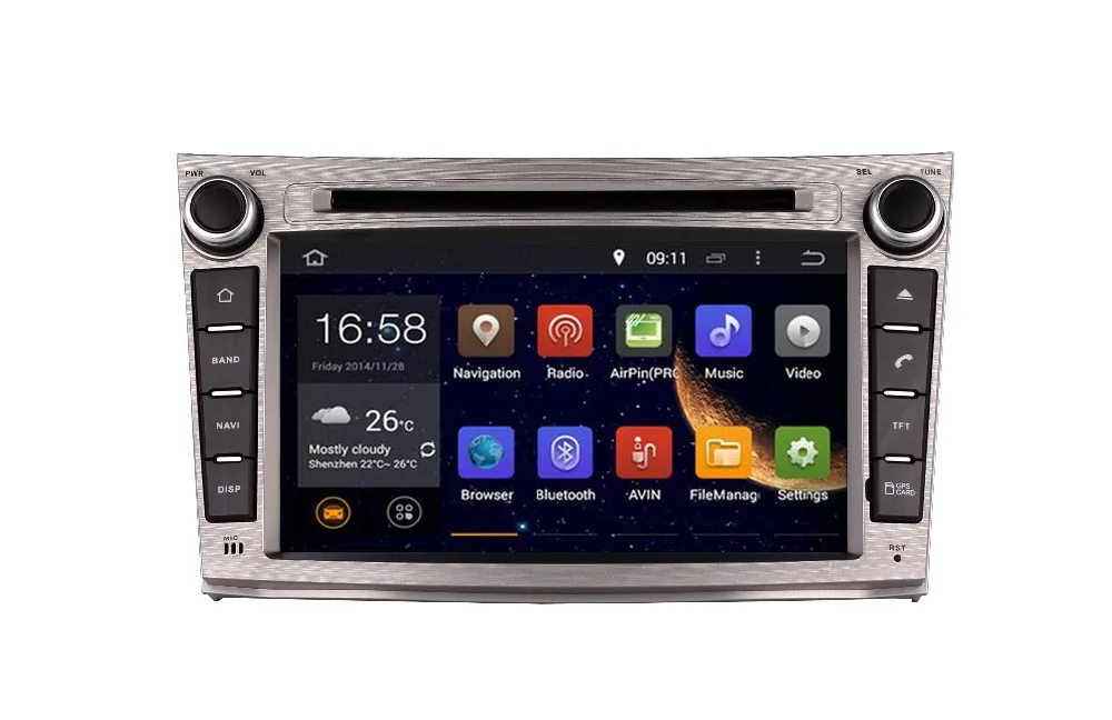 buy Android 9.0 8 Core RAM 4GB ROM 32GB Car GPS Auto Radio Screen DVD Player For Subaru Legacy Outback 2009 2014 Free Map And Camera