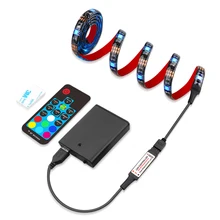 Светодиодная лента светильник 5050 RGB с питанием от батареи ТВ фоновый светильник ing водонепроницаемый не водонепроницаемый нарезаемый 5050 ЗАДНИЙ светильник