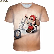 Funny Santa Claus Riding Motorcycle Ugly Christmas T Shirts for Men and Women Plus Size 3D Print Tee Shirt S-XXL