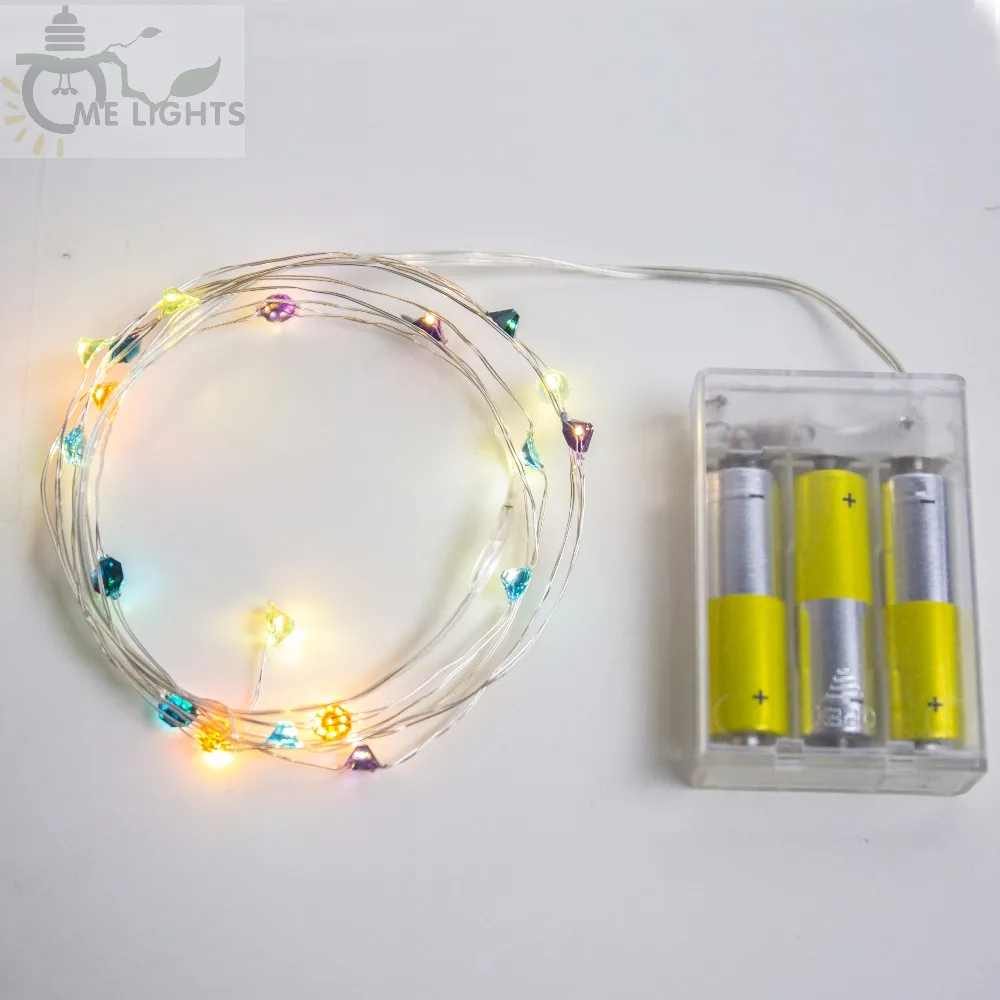 Battery Powered Rainbow Diamond String Lights gerlyanda Decorative LED Christmas Lights for Party Holiday Decoration Garland Battery Powered Rainbow Diamond String Lights gerlyanda Decorative LED Christmas Lights for Party Holiday Decoration Garland