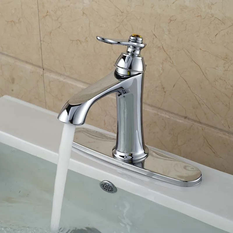 Polished Chrome Single Lever Basin Vessel Sink Mixer Taps Deck Mount One Hole with 8 Hole