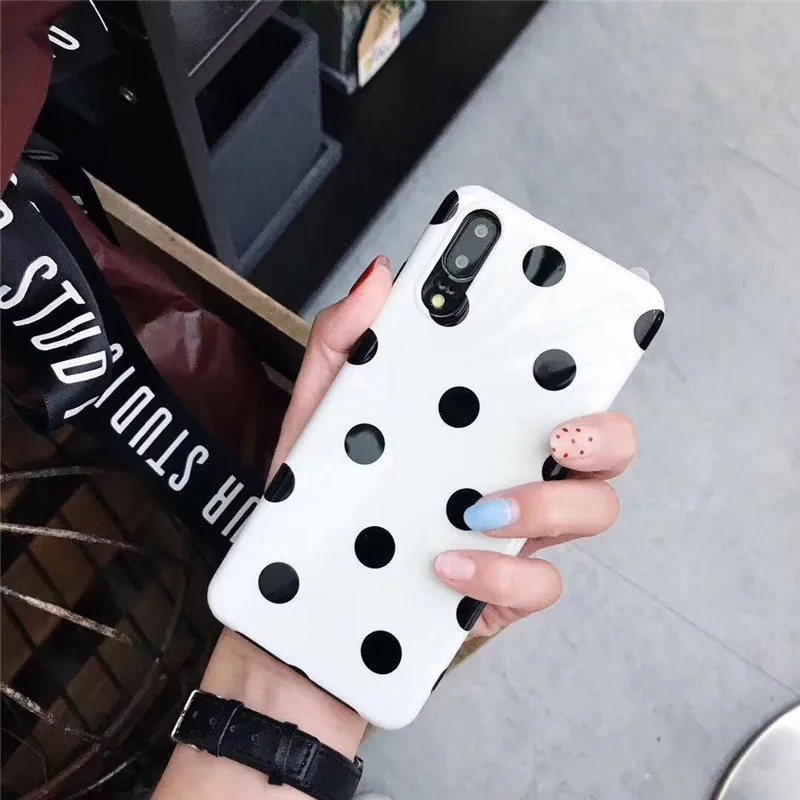 

DCHZIUAN Blu-Ray Soft Polka Dots Case For Funda Huawei P20 P20 Pro Phone Case Black White Fashion Silicone Cover Coque