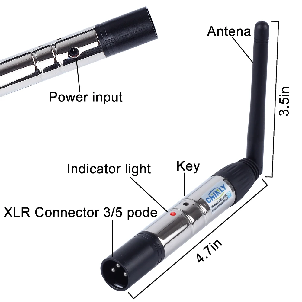 DMX512 контроллер беспроводной 2,4G передатчик+ Встроенный аккумулятор Комплект приемников для DJ Клубные вечерние сцены DMX эффект освещения 1+ 8 шт