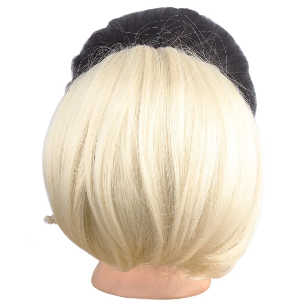 Bleach Blonde Bun Hair Chignon Synthetic Donut Hairpiece Bride S