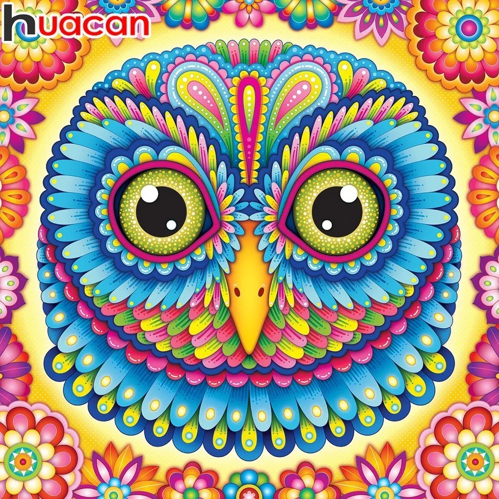 

Huacan 5D Diy Diamond Embroidery Animal Diamond Painting Cross Stitch Owl Picture Of Rhinestones Mosaic Painting