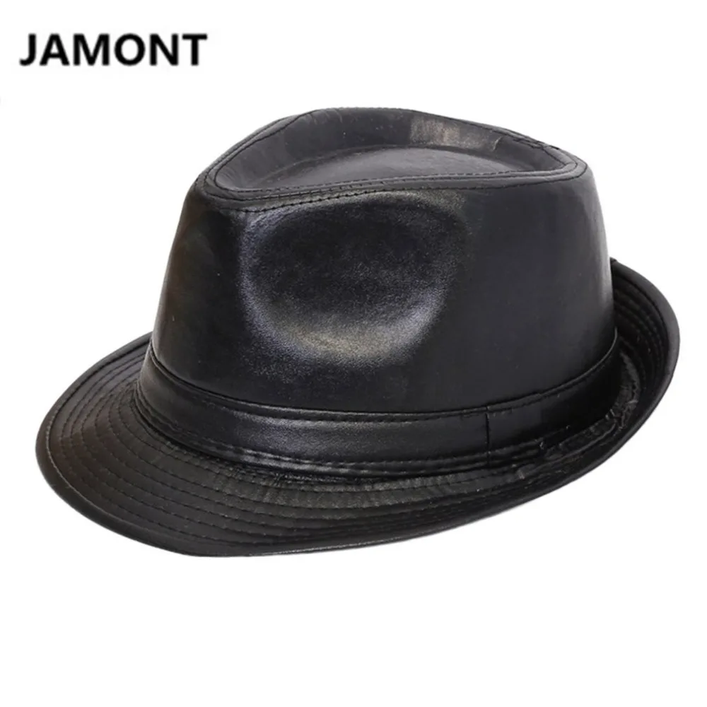 

Autumn Winter Men Women Classic PU Leather Fedora TOP Hat Panama BOWLER HAT Cowboy Gentleman Casual Top Hat