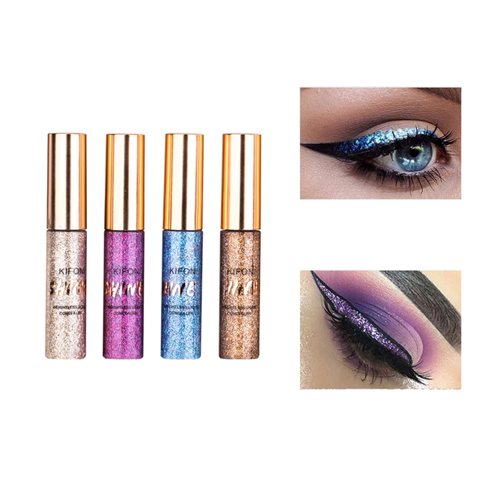 

Shiny Eyeshadow Glitter Liquid Eyeliner Waterproof Makeup Metallic Eye Liner Pen Shimmer Eyeshadow Dual-use Eye Cosmetic