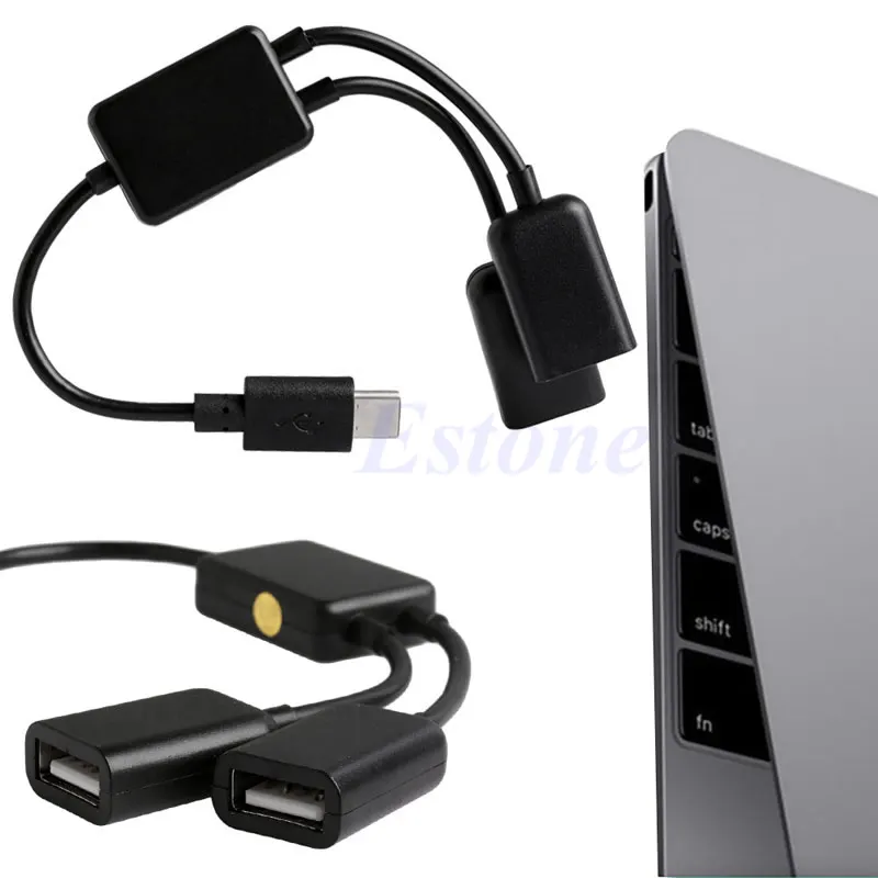 USB 3,1 Тип C USB-C на 2-портный Dual Порты и разъёмы Hub адаптер для ПК ноутбук планшет для Macbook-Новинка; Лидер продаж