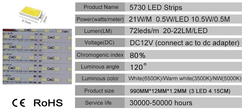 Освещение для кухни эксперт DC12V 5730 1 M 100 см светодиодный свет бар Кухня комнатный светильник + U алюминиевый профиль