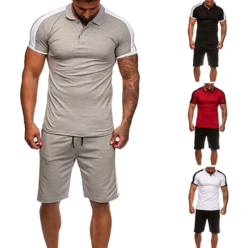 LASPERAL 2019 Two Pieces Set Men Casual Short Sleeve T-Shirt Shorts Men's Tracksuits Summer Sportswear Fitness Tops Short Pants LASPERAL 2019 Two Pieces Set Men Casual Short Sleeve T-Shirt Shorts Men's Tracksuits Summer Sportswear Fitness Tops Short Pants