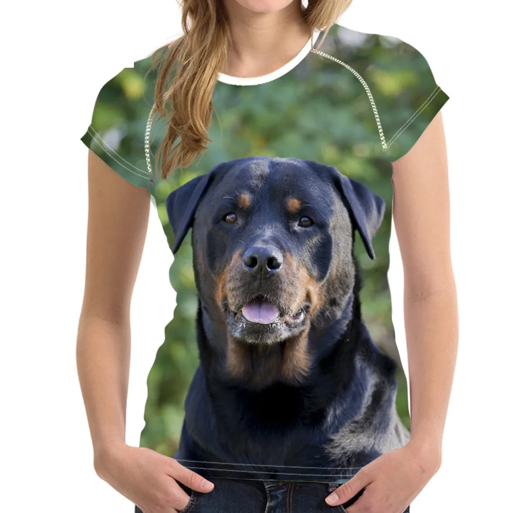 

Fashion Women Summer T Shirts Cute Animal Puppy Rottweiler Print Girls T-shirts Harajuku O Neck Short Sleeve Top Tee