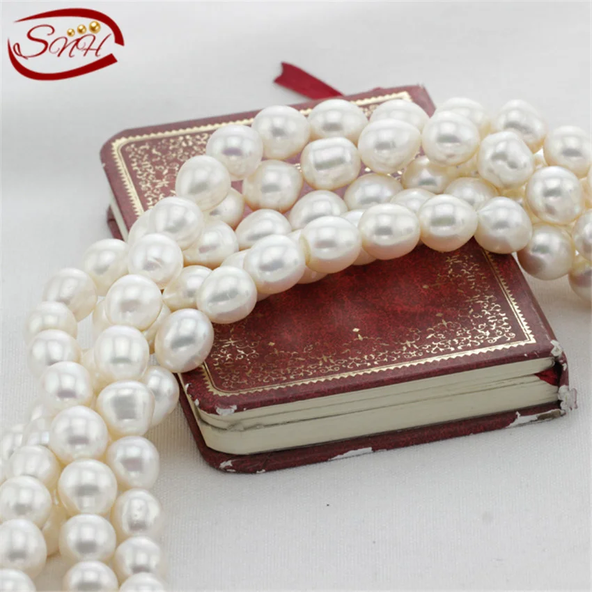

SNH 5 strands/package 11mm rice AA cute shape for girl and women making necklace pearl strand