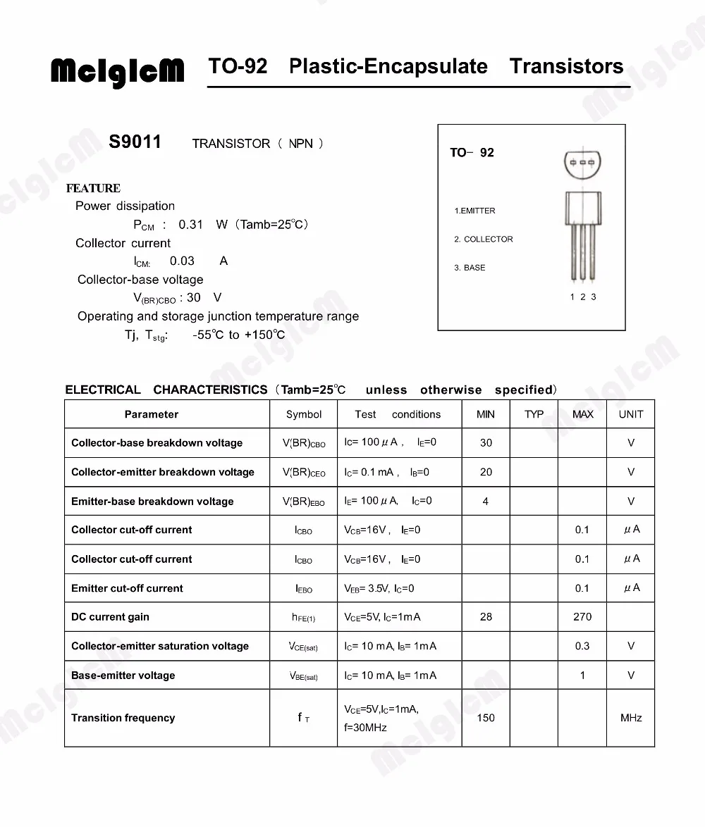 MCIGICM 5000 шт. S9011 в он-лайн Триод Транзистор-92 0.03A 30 В NPN