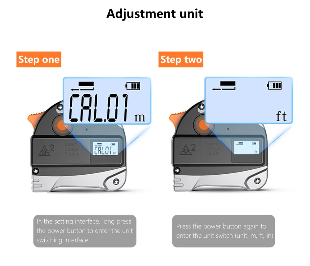 2 In 1 30M 40M Laser Rangefinder LCD Digital Tape Measure USB Charging Meter Range Finder Infrared Construction GaugingTool