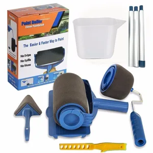 2set Lowest Price Paint Runner Roller Pro Rollers Wall Painting Kit Walls Brush Handle Tool Room Home Garden+Extension Pole Tube
