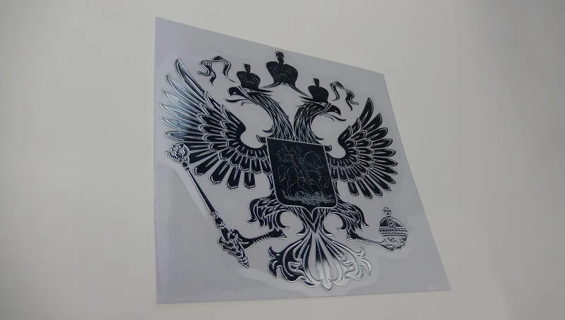 97 на 97 мм Герб России металлостикер наклейка на авто из металла для автомобиля русский орел герб на машину на стекло