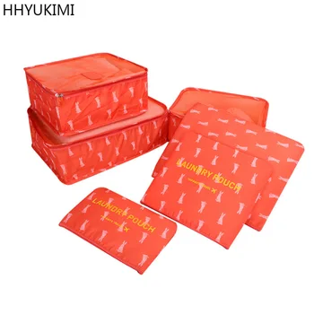 

HHYUKIMI 6 Pcs/Set Women Travel Storage Bag Luggage Clothes Tidy Organizer Portable Pouch Suitcase Underwear Organizer Laundry