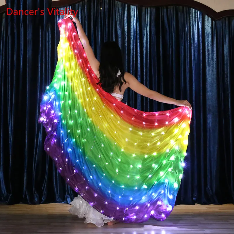 

Women New Belly Dance LED Luminous Scarf Dance Performance Props Accessories fluorescent Scarf Accessories