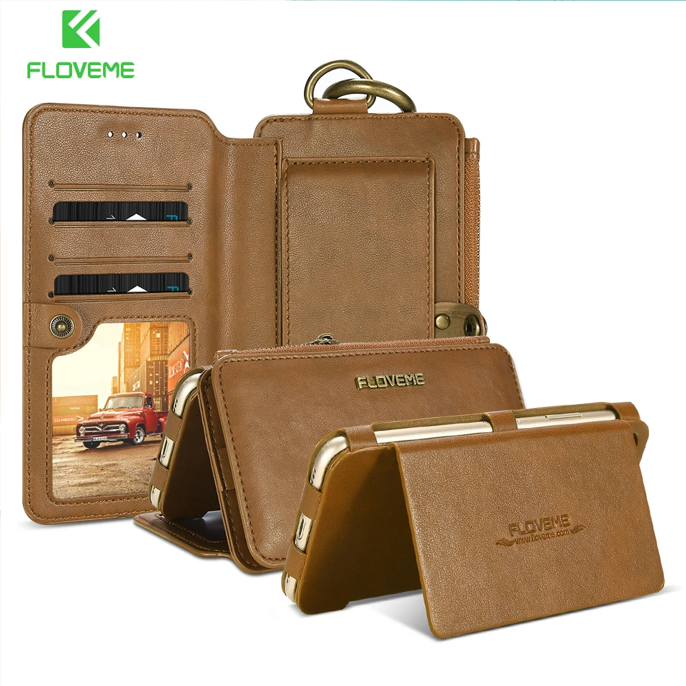 

FLOVEME Case For iPhone 6S 7 X Plus Leather Wallet Case For Apple iPhone XS Max Xr 6 7 8 Plus Card Slot Stand Phone Card Cover