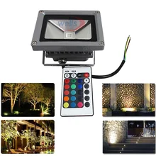 10W LED Flood Light White/Warm White/Red/Green/Blue/RGB Outdoor Waterproof IP65 Multicolor Spotlight+ 24key IR Remote AC 85-265V china made ir remote rgb 90w led flood light ac100v 240v ip65 waterproof color changing used for yard and gardens