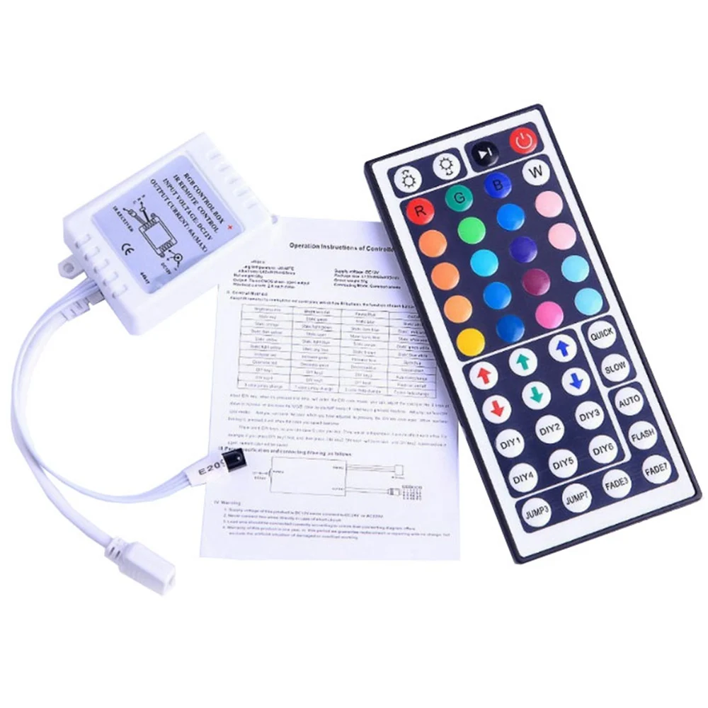 

44 Key RGB Led Strip Controller IR Remote Control Infrared Controller Suitable For SMD 5050 2835 RGB LED Strip DC12V