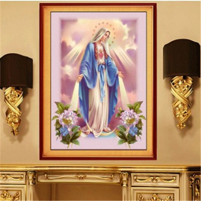 DIY 5d Diamond Painting Blessed Virgin Mary Painting Daimond Embroidery Icons Religious Picture By Numbers Diamant Mosaic Sale  
