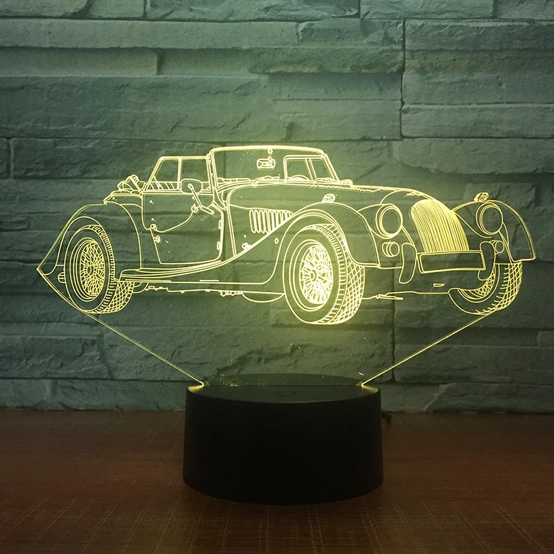 Автомобильная 3D светодиодсветодиодный настольная лампа светильник с сенсорным