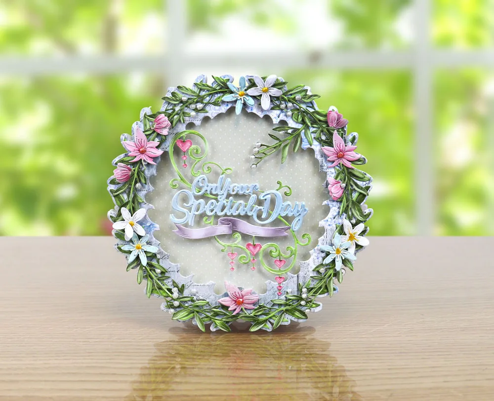 

Flowers Leaves Wreath Metal Cutting Dies Set for Scrapbooking DIY Album Paper Card Making Decoration Stencil New 2019