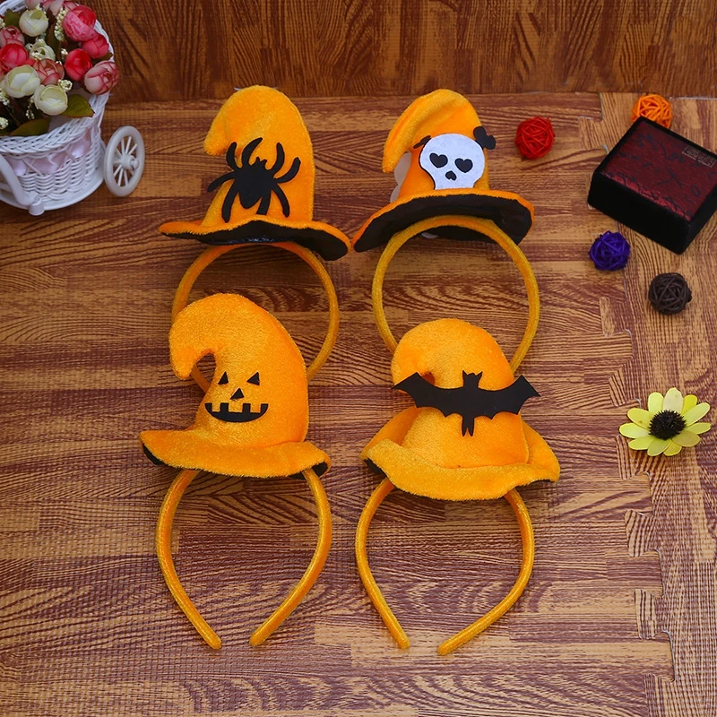 

Funny Witch Pumpkin Shape Hat Halloween Party Props Headband Witch Dress Up Witch Pumpkin Hat Supplies