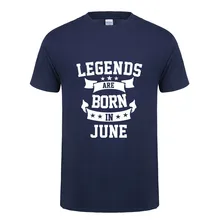 Omnitee nova moda lendas são nascidos em junho t camisa masculina engraçado presente de aniversário verão topos hshort manga algodão camiseta masculino OT-675