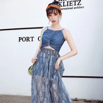 

2019 New Women Three Pieces Bikinis Sets Swimwear Bathing Suit with Skirt Summer Sexy Swimsuit Swimming Beachwear Sports Biquini