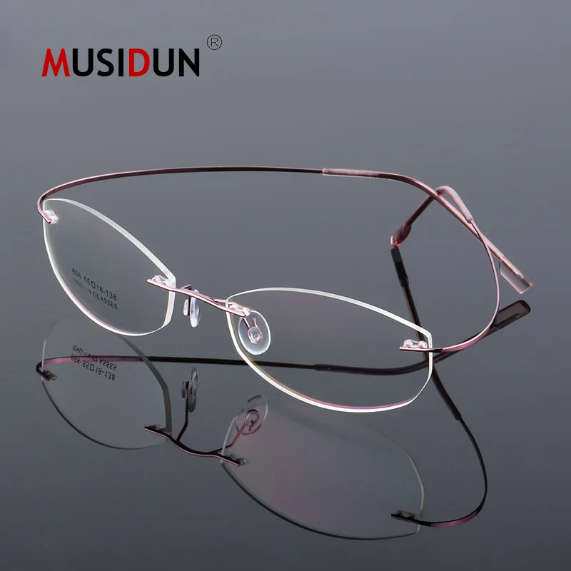 

Optical Glasses Frame Man woman Titanium Alloy Rimless Eyeglasses Frame Flexible Myopia Prescription Spectacle Frameless Q866