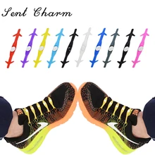 SENTCHARM эластичный силикон для Для мужчин Женская удобная обувь на шнуровке оригинальные шнурки без завязок; Однотонные эластичные модные L008